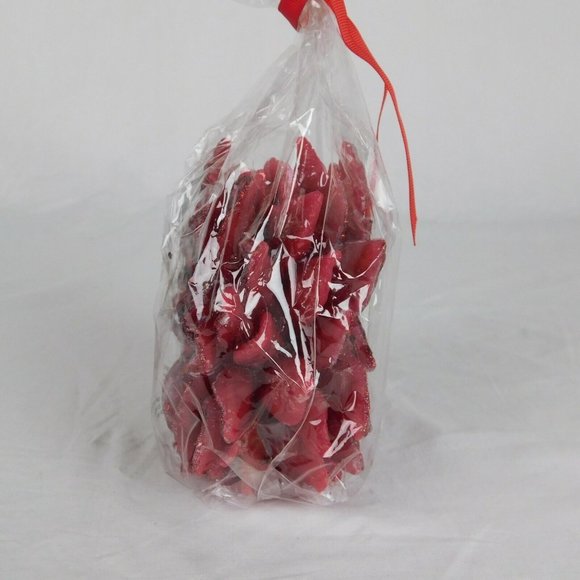 Christmas Candle Poinsettia Red Glitter Wax New 5.5" Tall Holiday Design Flower - Picture 4 of 6